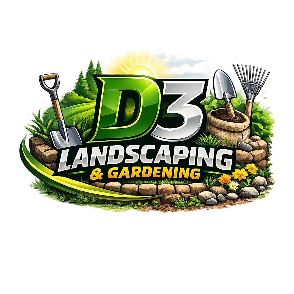 D3 landscaping and gardening logo